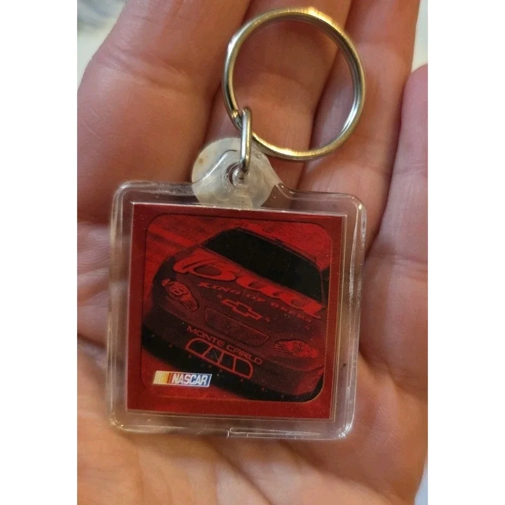 DALE EARNHARDT JR BUDWEISER BUD BEER NASCAR WINSTON CUP KEY CHAIN PHOTO KEYCHAIN